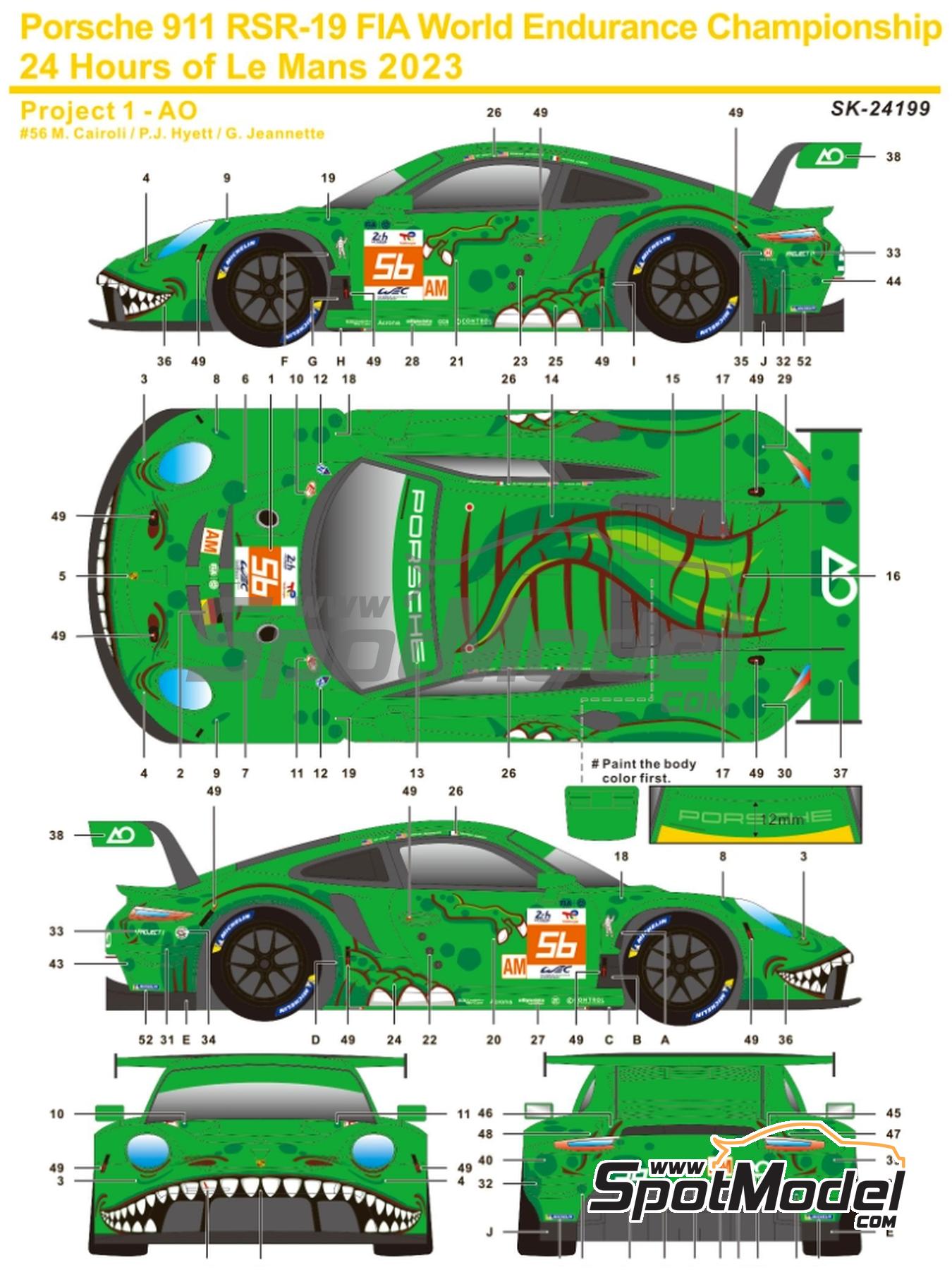SK Decals SK24199: Marking / livery 1/24 scale - Porsche 911 RSR
